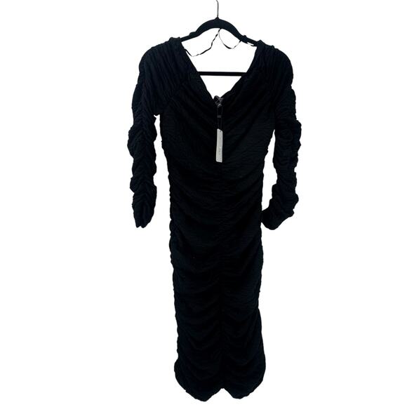 Line & Dot Women's Unlined jersey Off The Shoulder Kelly Dress Black Size M NWT - Picture 6 of 13